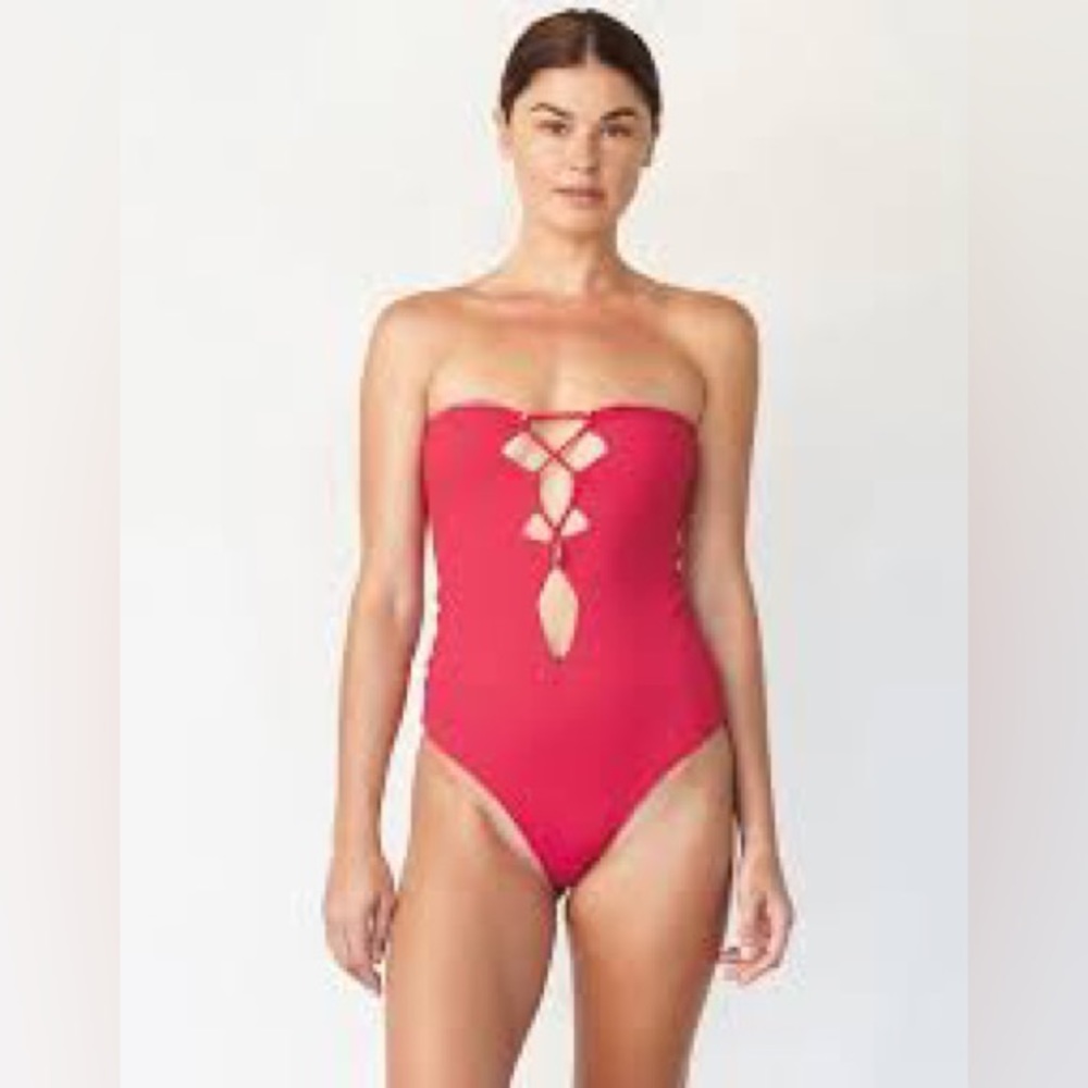 Acacia Swimwear Red One-Piece Swimsuit